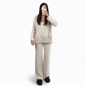 Hooded Cardigan Cozy Two Piece Loungewear Set
