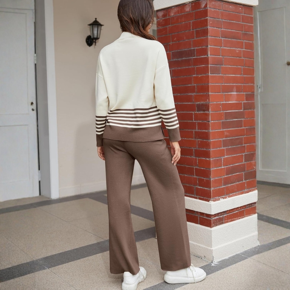 Two Piece Lounge Sets For Women With Knitted Pullover Sweater And Matching Pants - Image 25