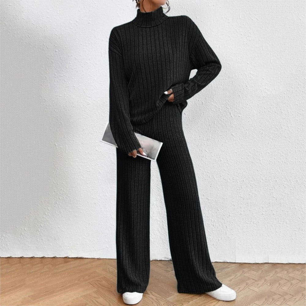 Ribbed Knit Two Piece Lounge Set - Image 3
