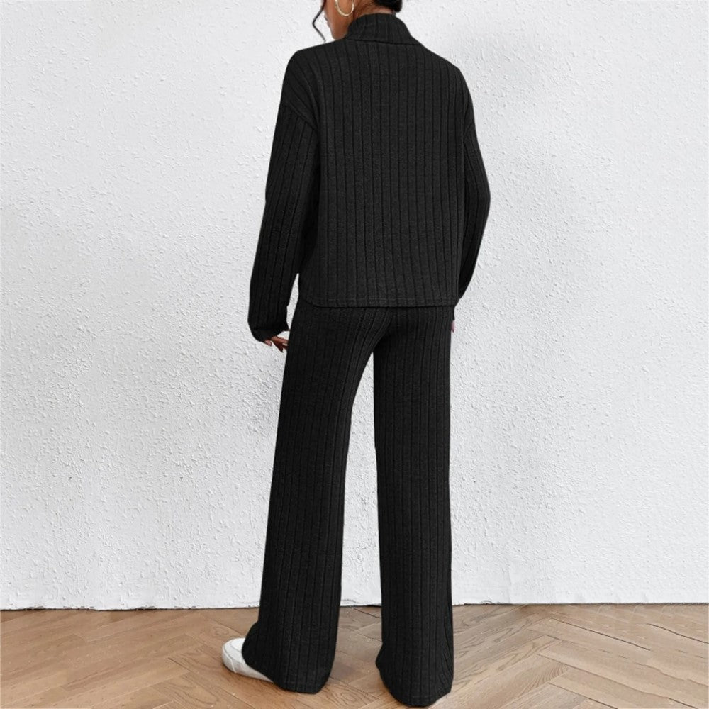 Ribbed Knit Two Piece Lounge Set - Image 4