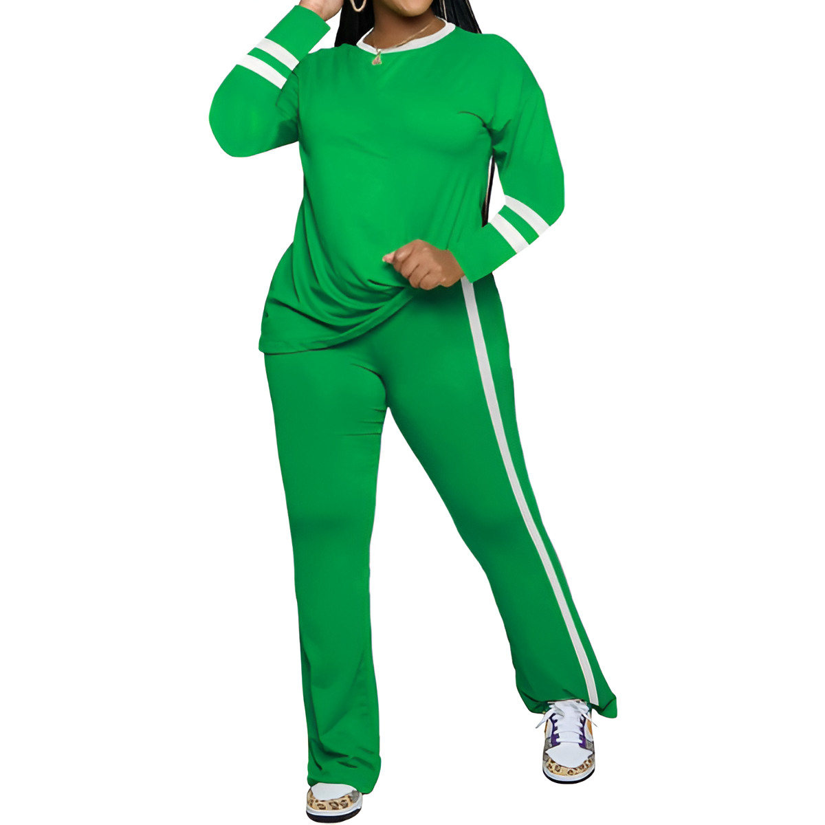 Two Piece Lounge Sets For Women With Long Sleeve Casual Top And Flare Pants - Image 47