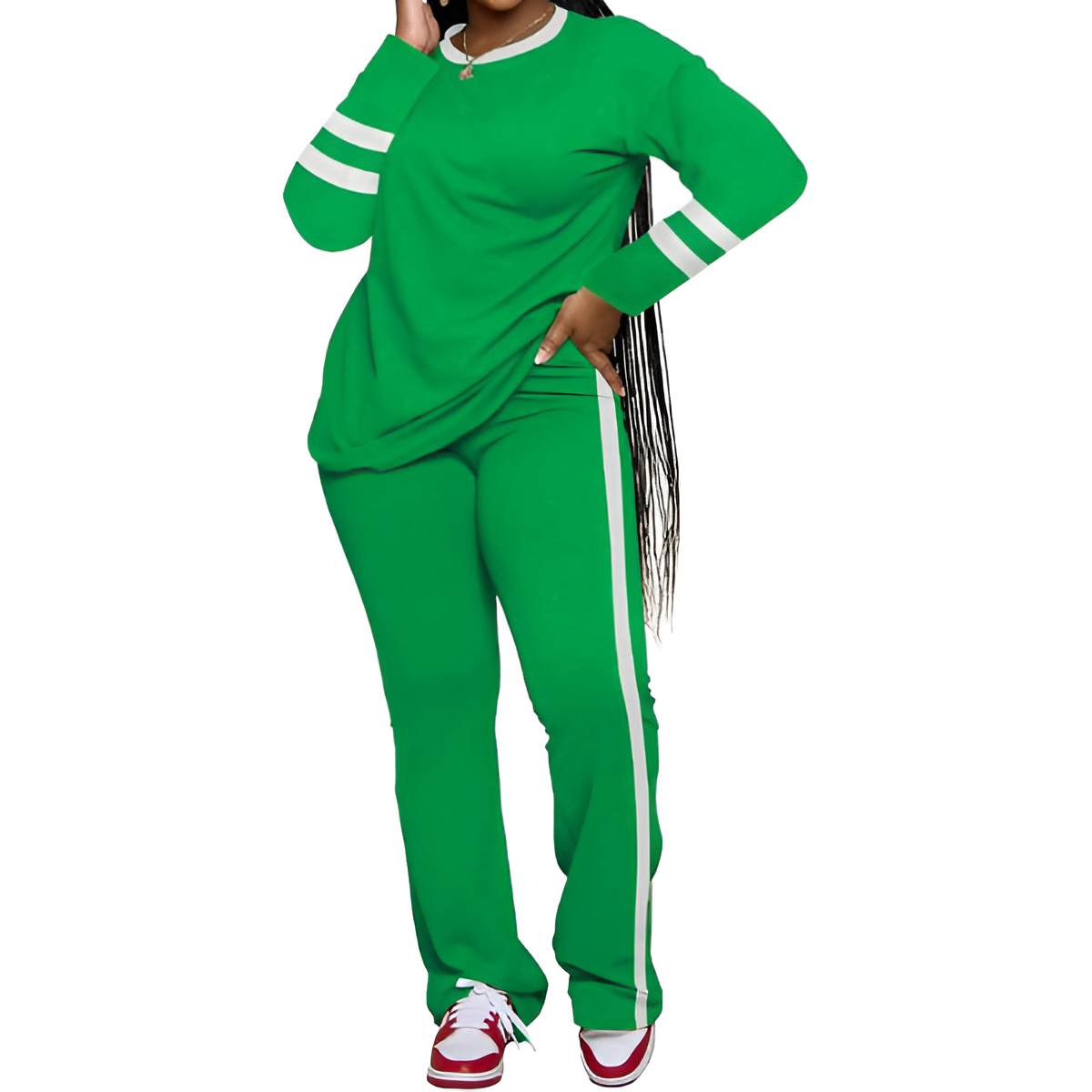 Two Piece Lounge Sets For Women With Long Sleeve Casual Top And Flare Pants - Image 48