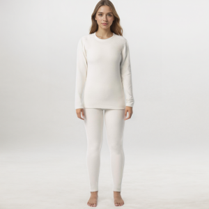 Women Fleece Lined Thermal Underwear Set Stretch Long Johns