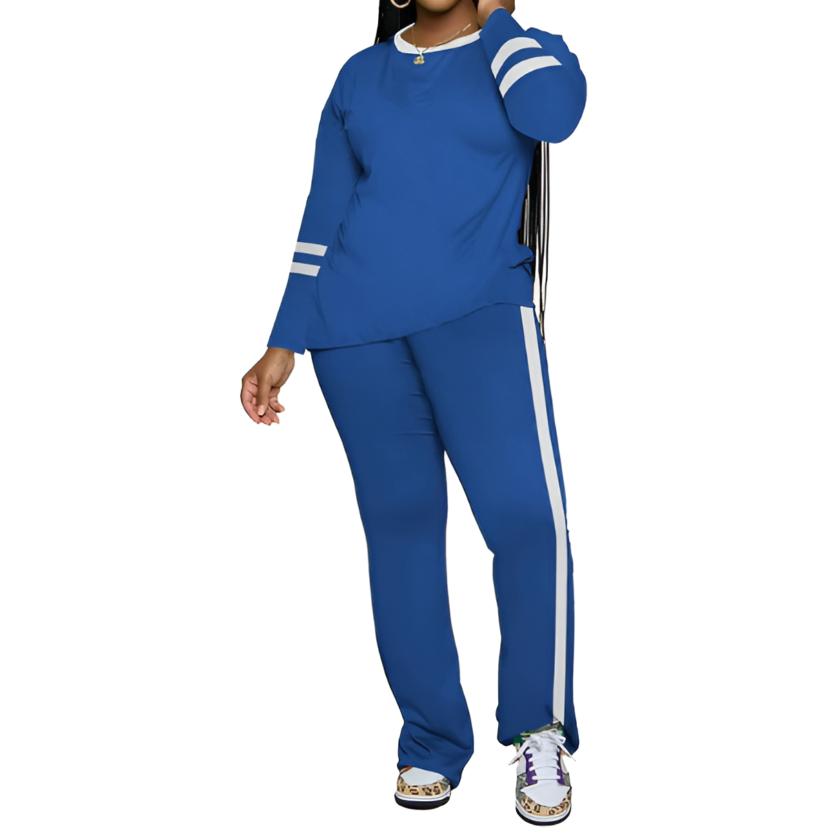Two Piece Lounge Sets For Women With Long Sleeve Casual Top And Flare Pants - Image 35