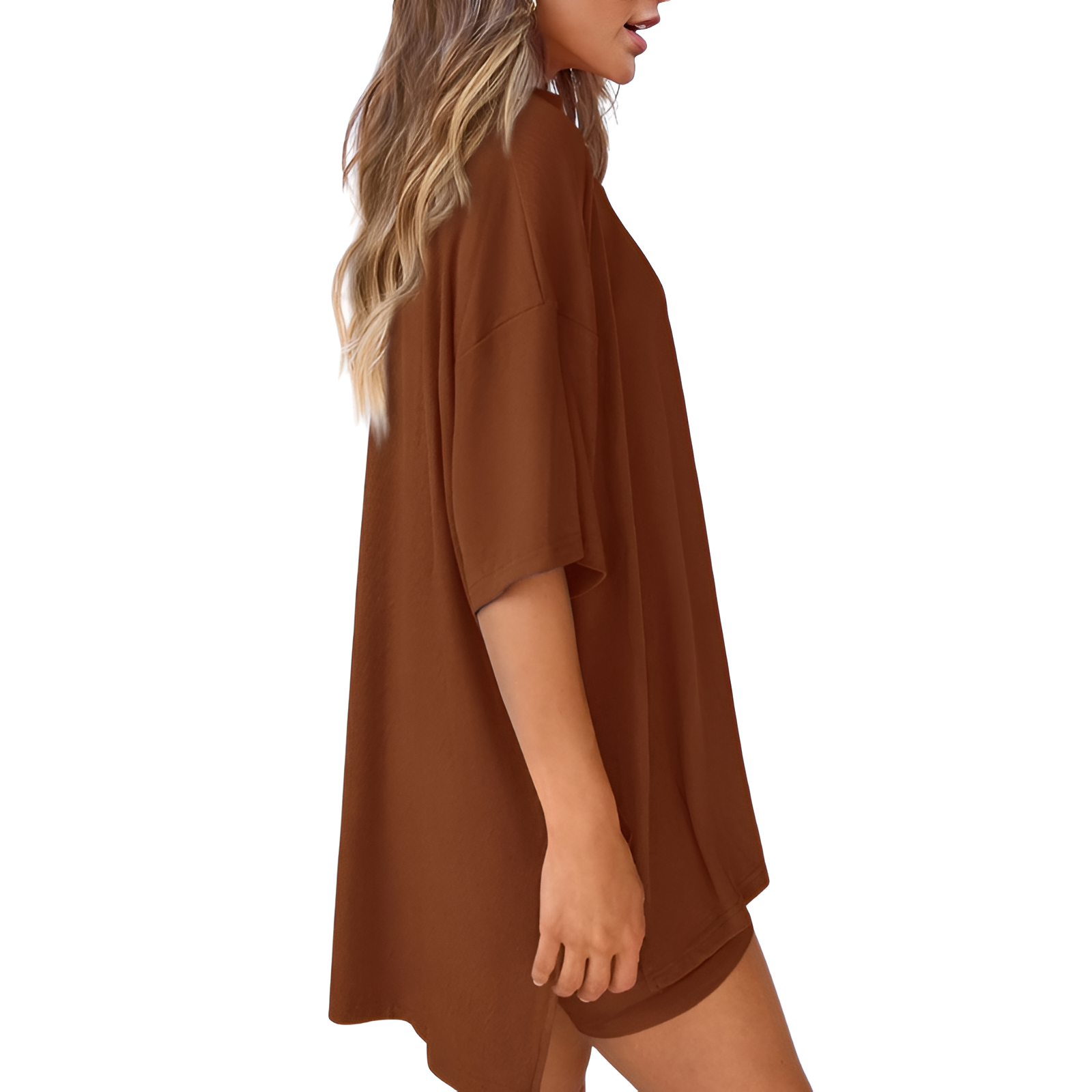 Two Piece Lounge Sets For Women With Oversized T Shirt And Biker Shorts - Image 36