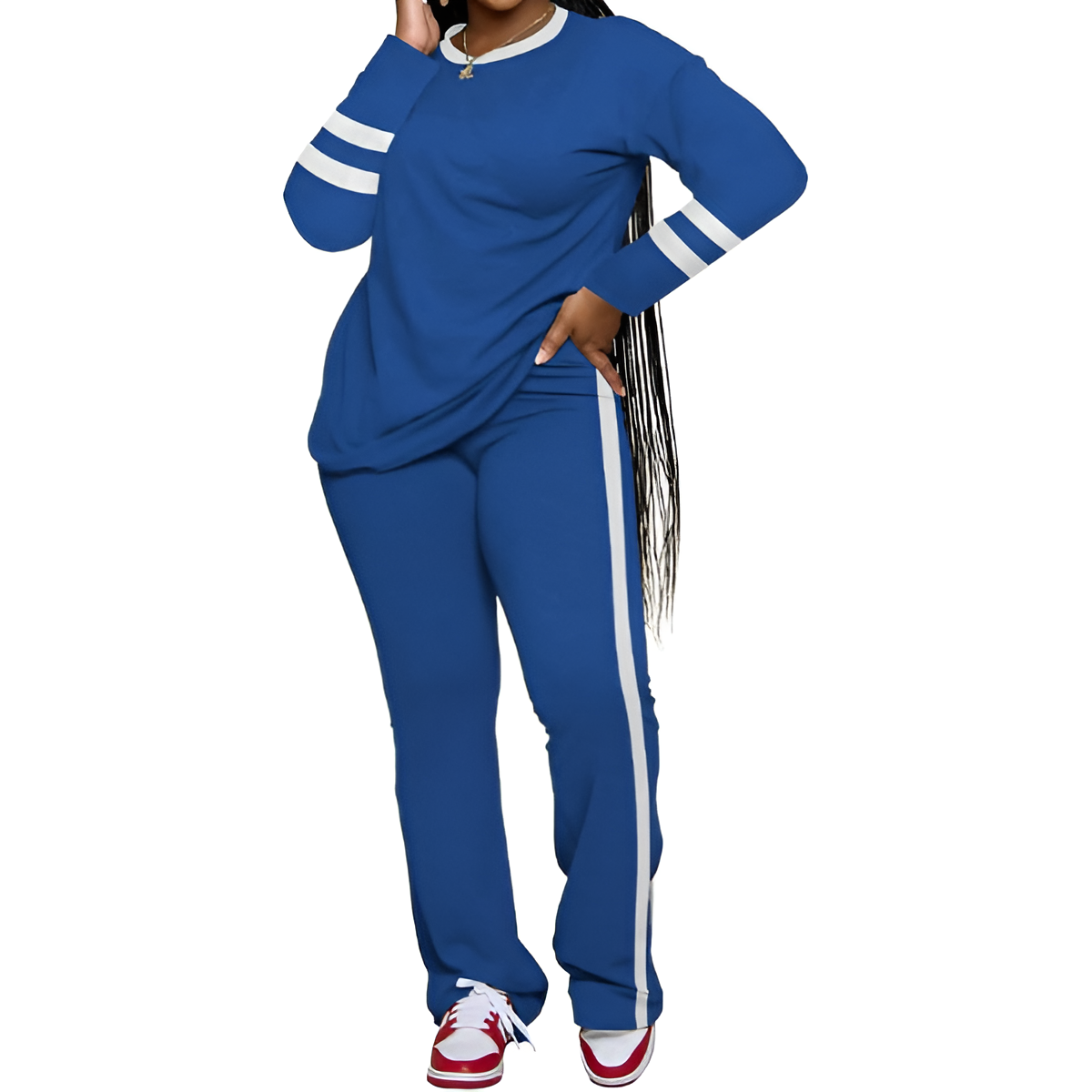Two Piece Lounge Sets For Women With Long Sleeve Casual Top And Flare Pants - Image 34