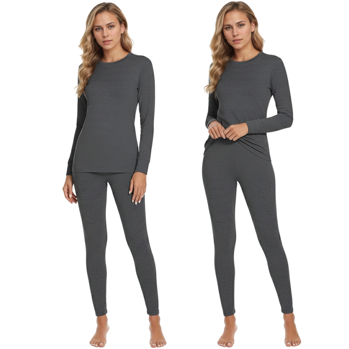 Pack Of 2 Women Thermal Base Layer Underwear Top And Bottom Set - Image 3