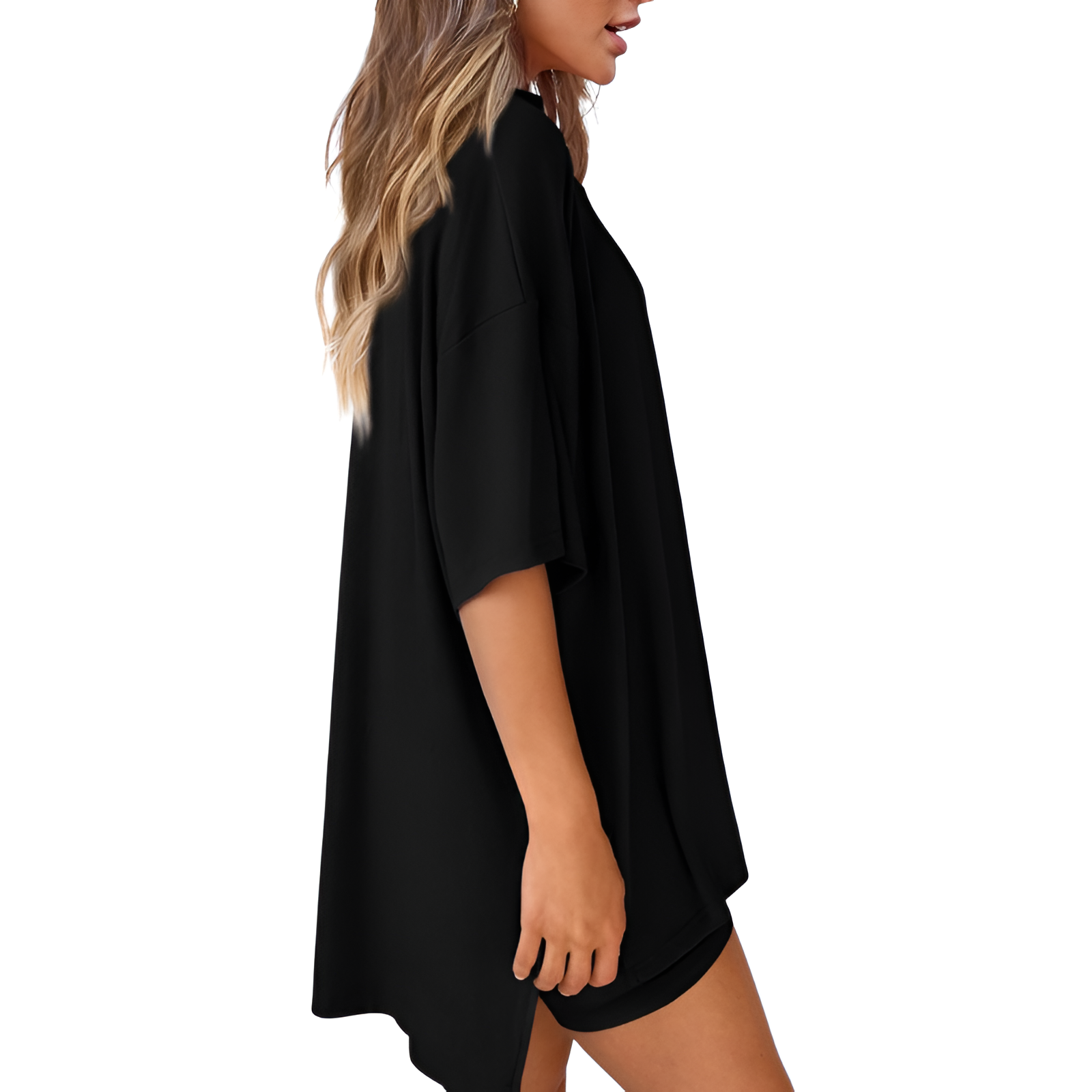 Two Piece Lounge Sets For Women With Oversized T Shirt And Biker Shorts - Image 17