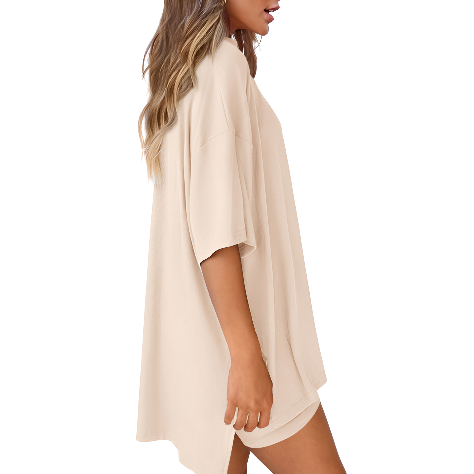 Two Piece Lounge Sets For Women With Oversized T Shirt And Biker Shorts - Image 32