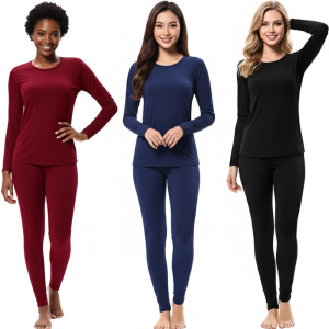 Pack Of 3 Thermal Underwear Fleece Lined Long Johns For Women