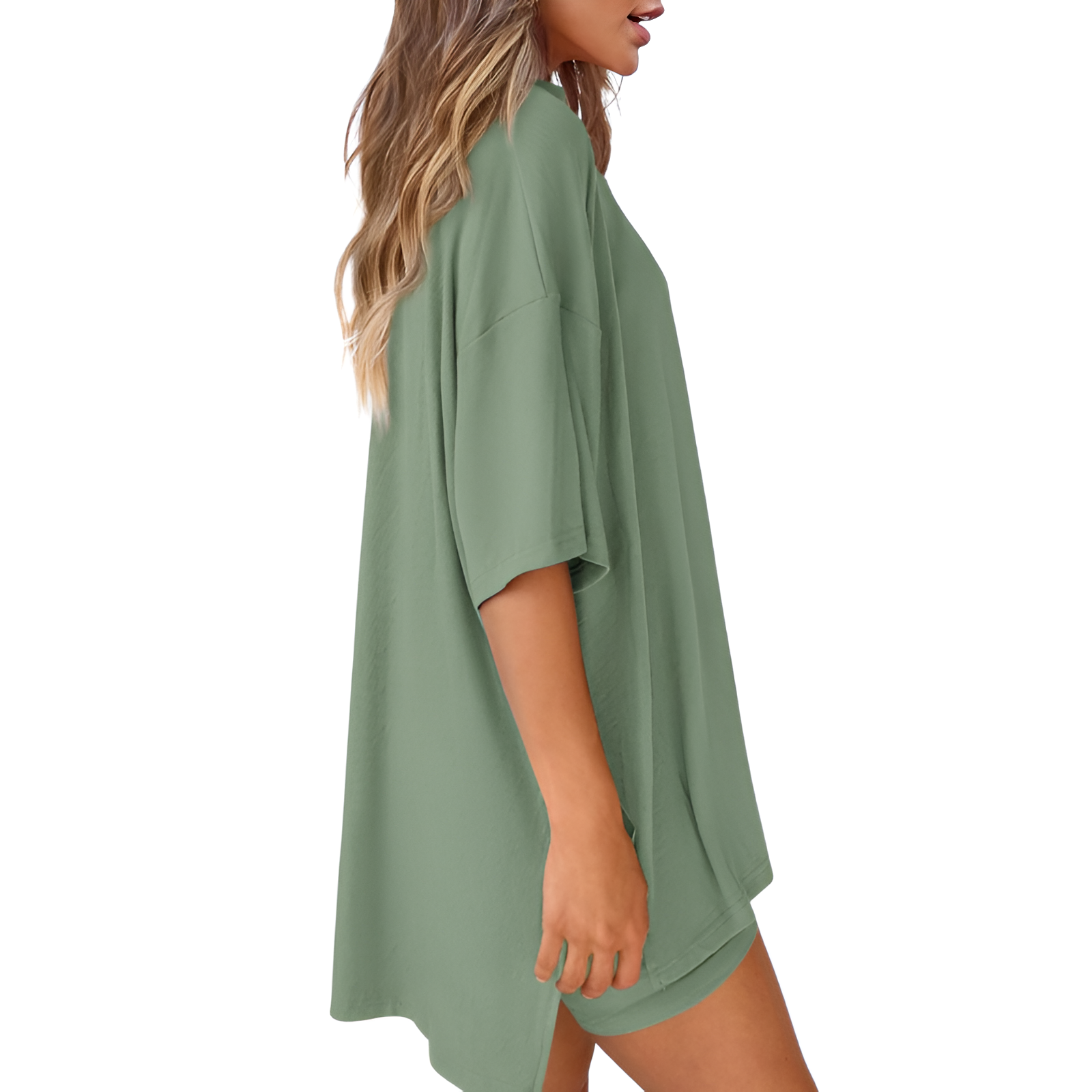 Two Piece Lounge Sets For Women With Oversized T Shirt And Biker Shorts - Image 46