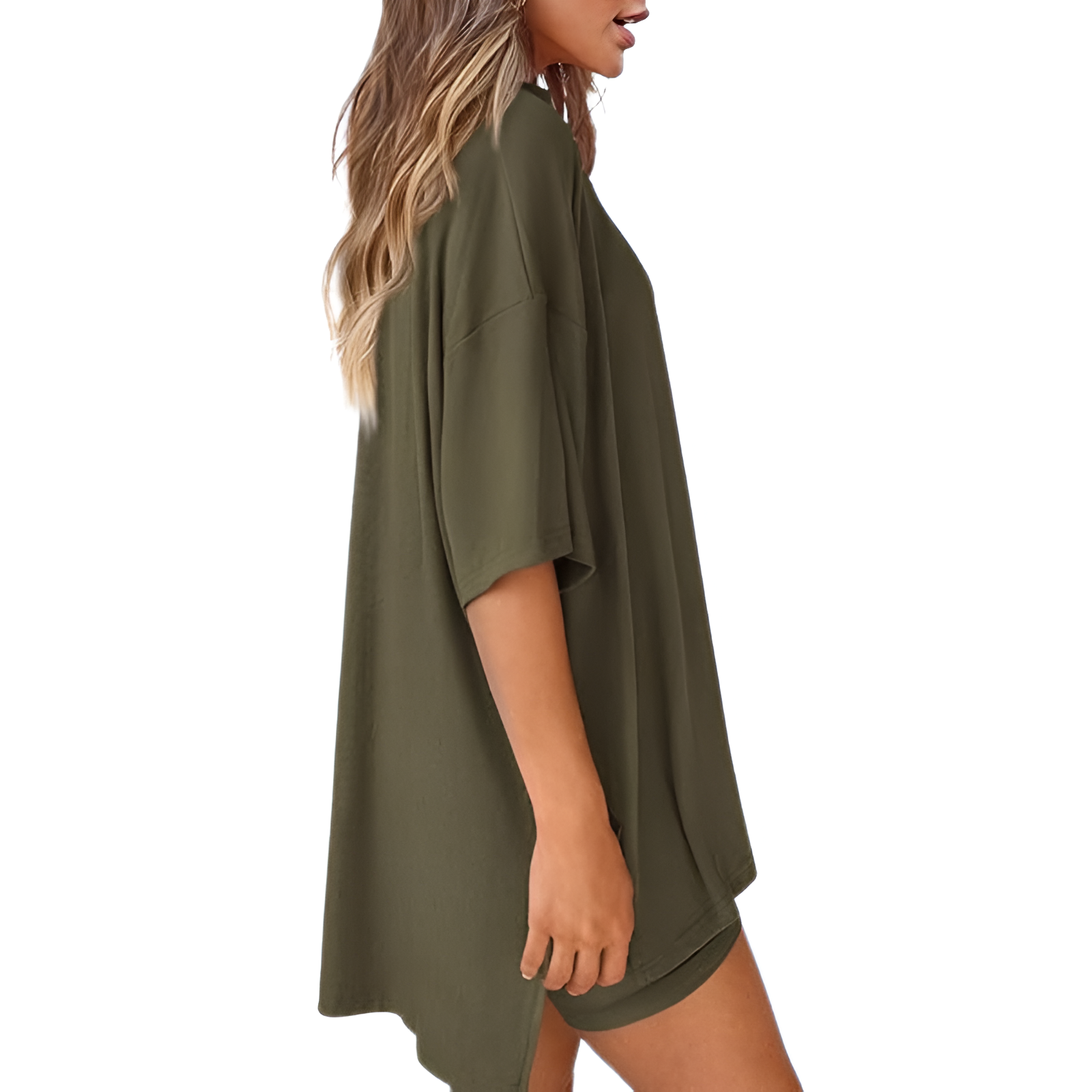 Two Piece Lounge Sets For Women With Oversized T Shirt And Biker Shorts - Image 45