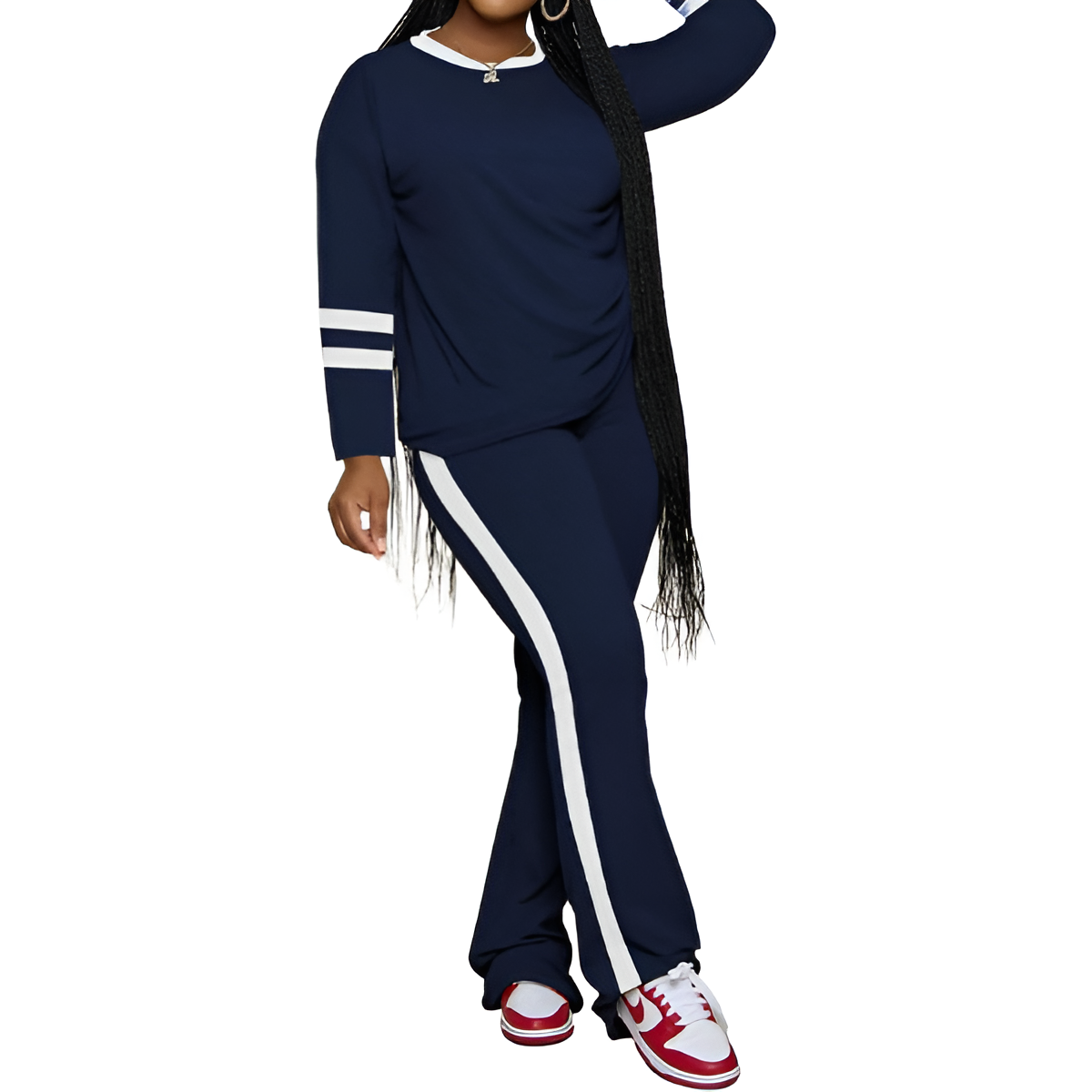 Two Piece Lounge Sets For Women With Long Sleeve Casual Top And Flare Pants - Image 42