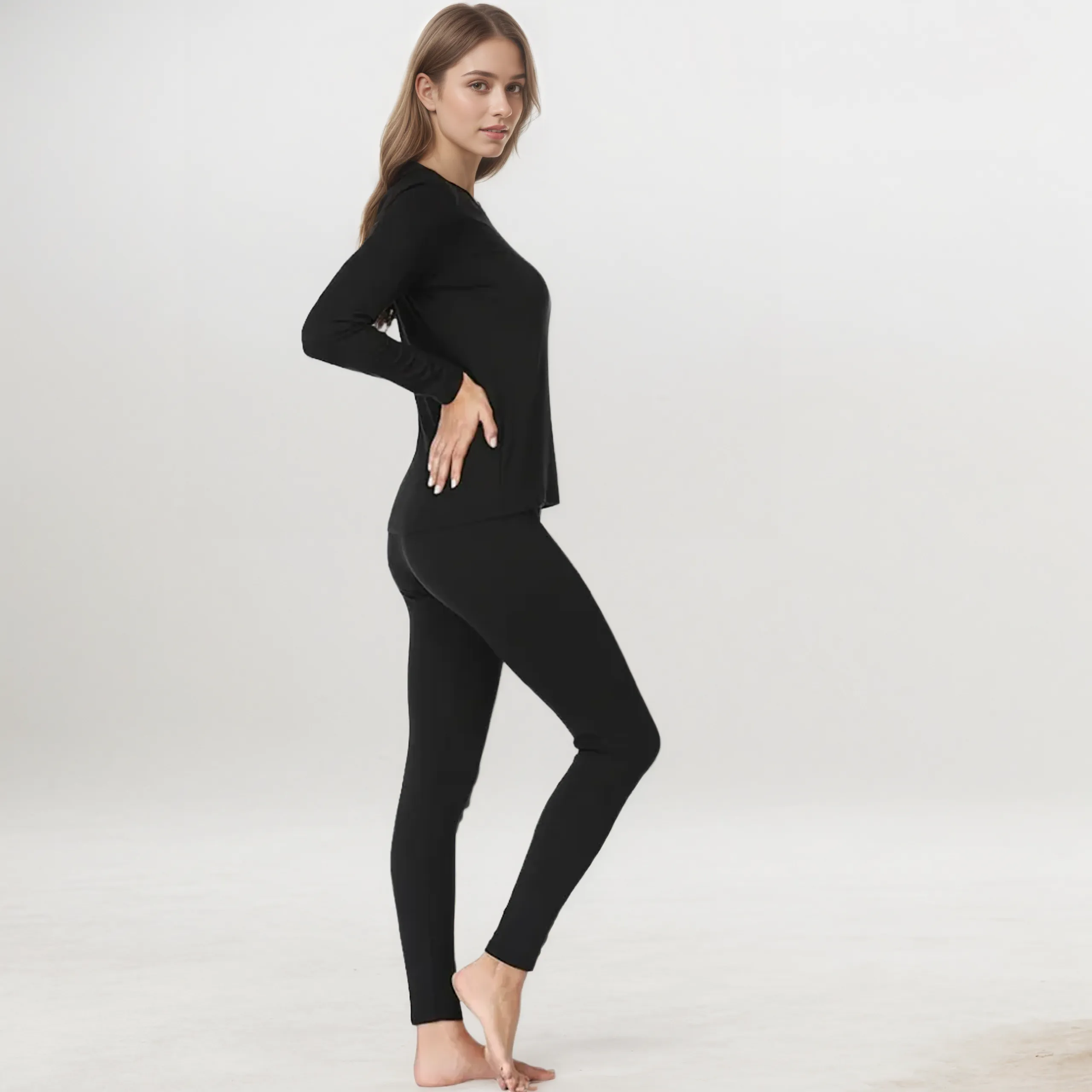 Pack Of 2 Thermal Underwear Ultra Soft Fleece Lined Base Layer Set - Image 2