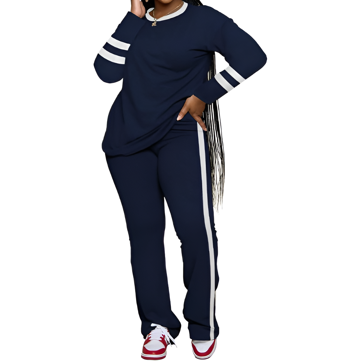 Two Piece Lounge Sets For Women With Long Sleeve Casual Top And Flare Pants - Image 41
