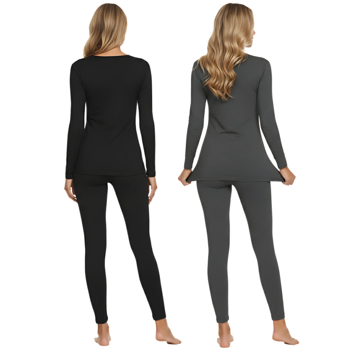 Pack Of 2 Women Thermal Base Layer Underwear Top And Bottom Set - Image 6