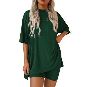 Oversized Top And Shorts Two Piece Lounge Set For Women