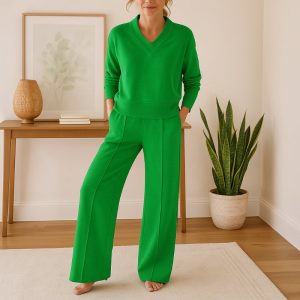 Comfy V Shape Loungewear Set With Pants