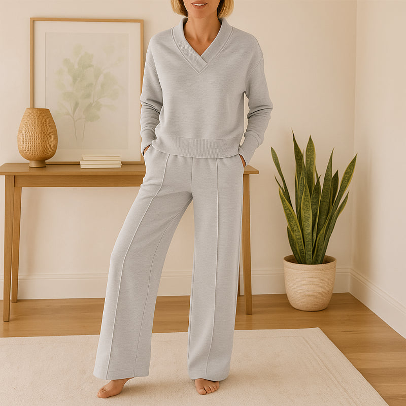Comfy V Shape Loungewear Set With Pants - Image 5