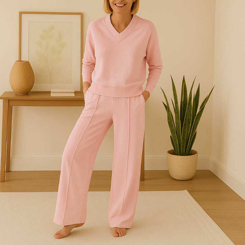 Comfy V Shape Loungewear Set With Pants - Image 6