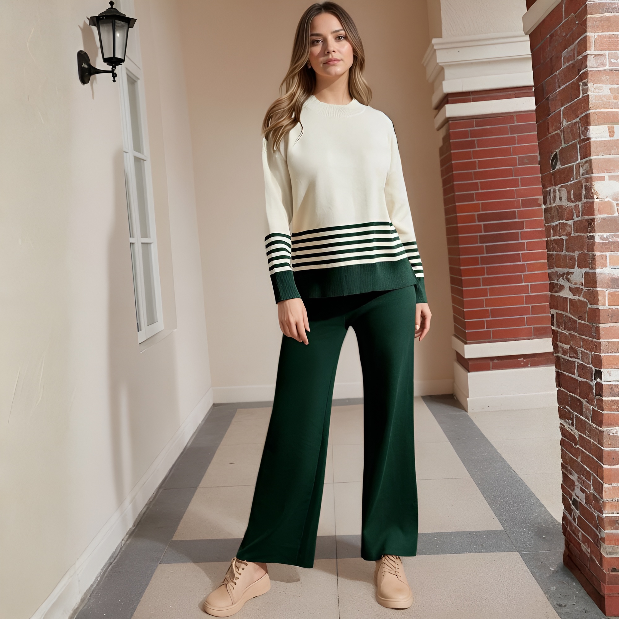Two Piece Lounge Sets For Women With Knitted Pullover Sweater And Matching Pants - Image 18