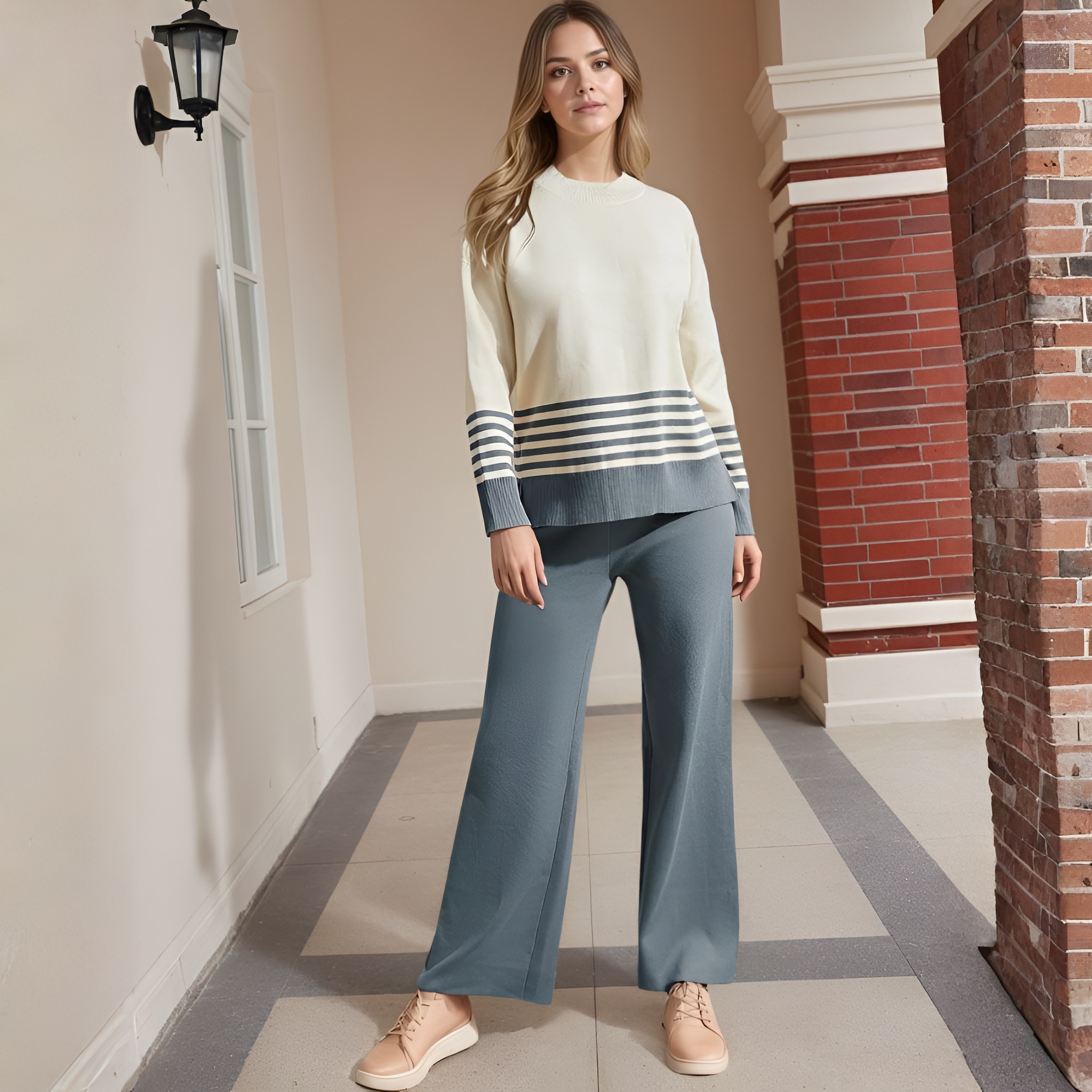 Two Piece Lounge Sets For Women With Knitted Pullover Sweater And Matching Pants - Image 20