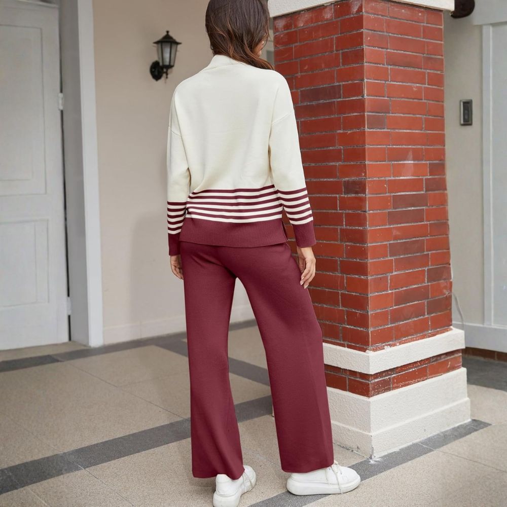 Two Piece Lounge Sets For Women With Knitted Pullover Sweater And Matching Pants - Image 13