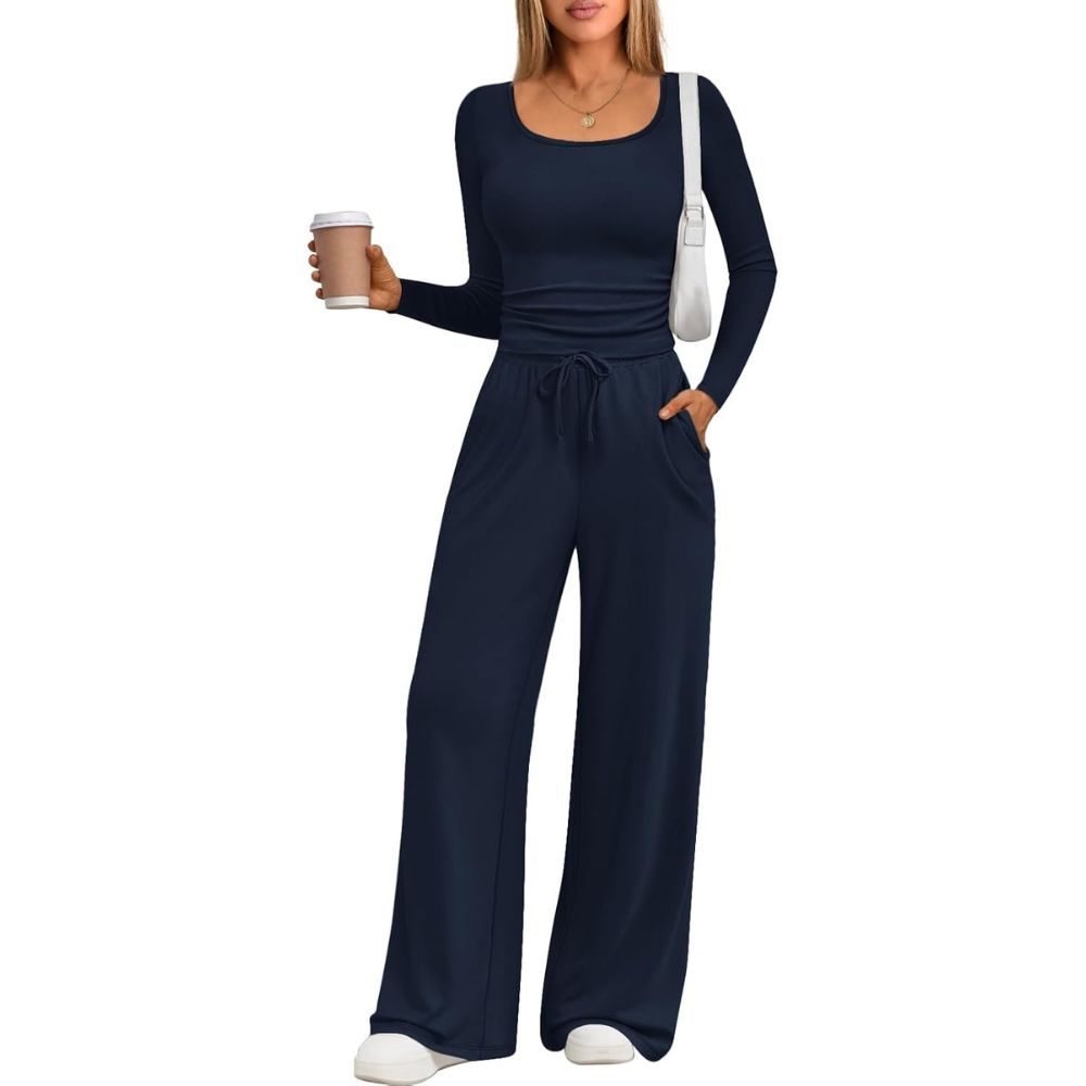 Two Piece Lounge Sets For Women With Knitted Pullover Sweater And Matching Pants - Image 9