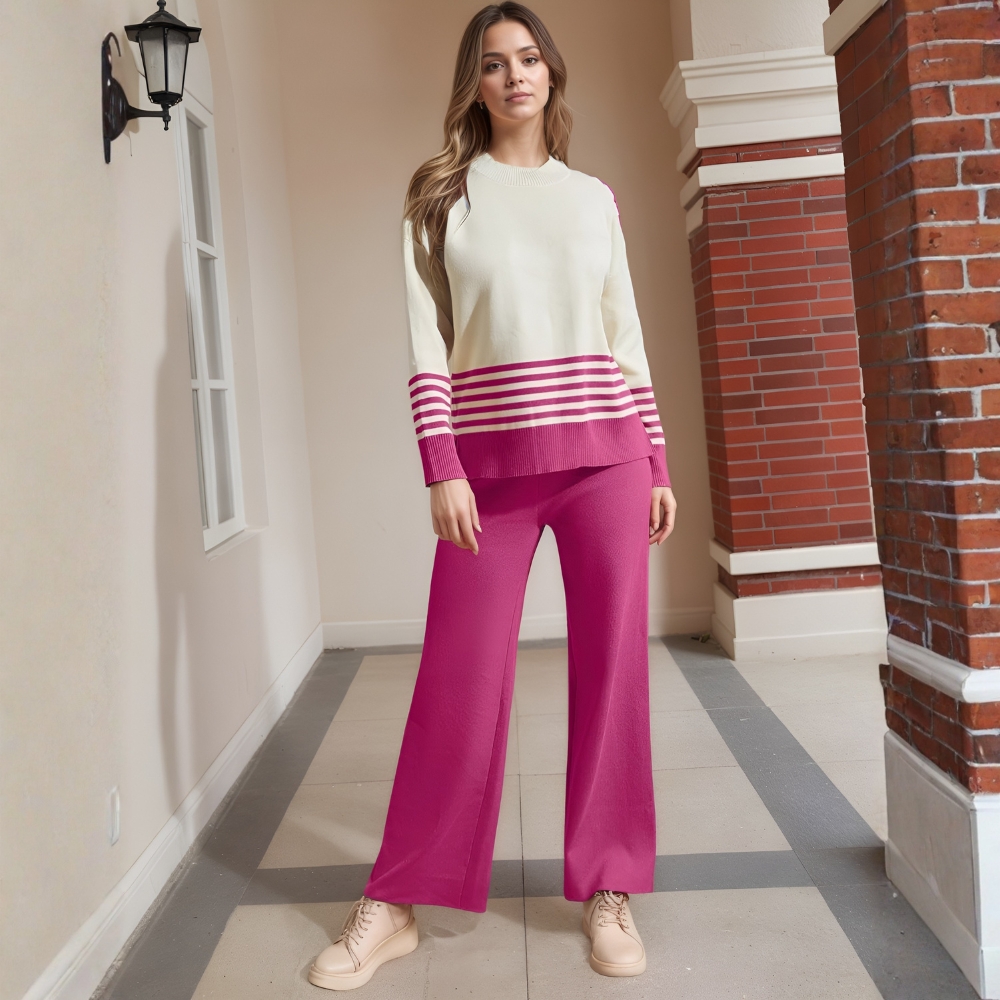 Two Piece Lounge Sets For Women With Knitted Pullover Sweater And Matching Pants - Image 22