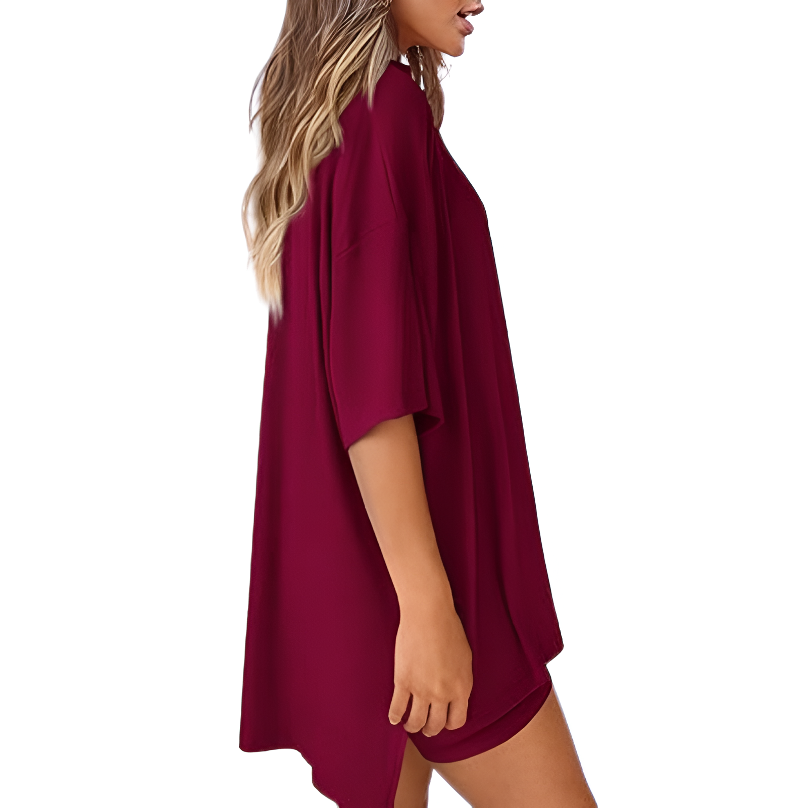 Two Piece Lounge Sets For Women With Oversized T Shirt And Biker Shorts - Image 10