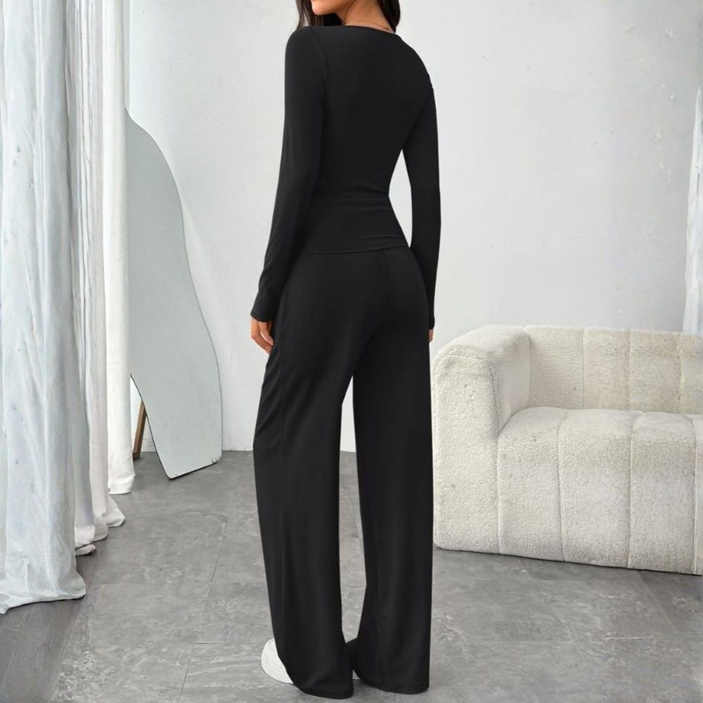 Two Piece Lounge Sets For Women With Striped Knit Sweater And Matching Pants - Image 14