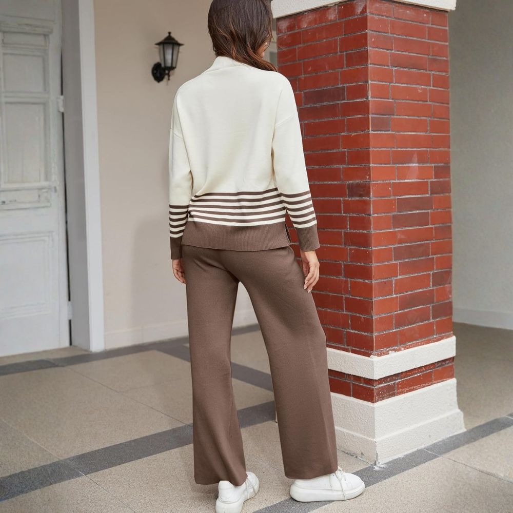 Two Piece Lounge Sets For Women With Knitted Pullover Sweater And Matching Pants - Image 17