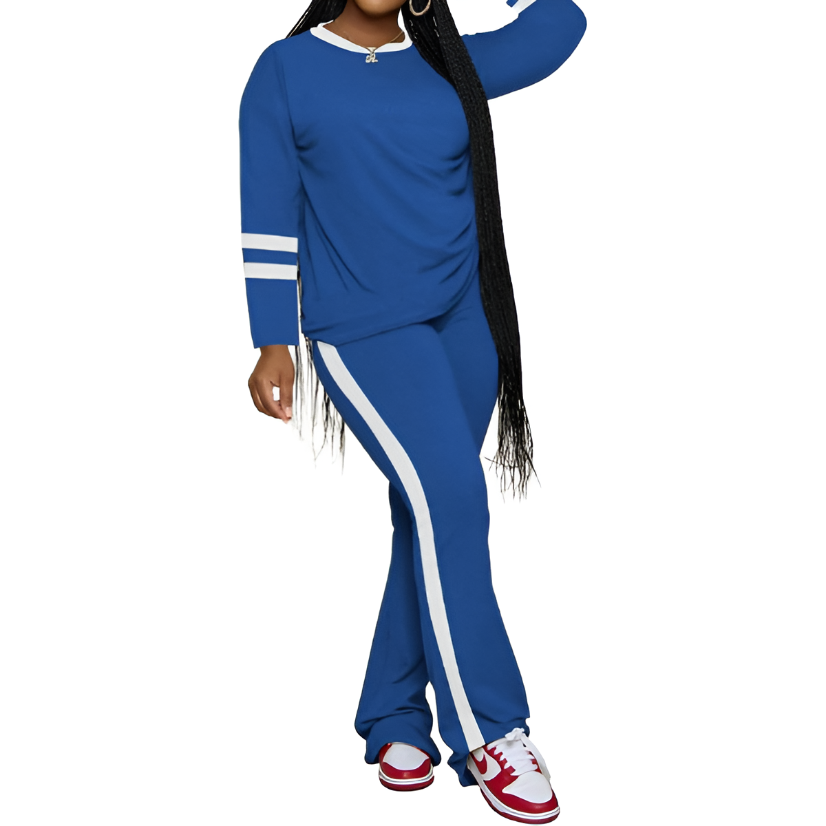 Two Piece Lounge Sets For Women With Long Sleeve Casual Top And Flare Pants - Image 31