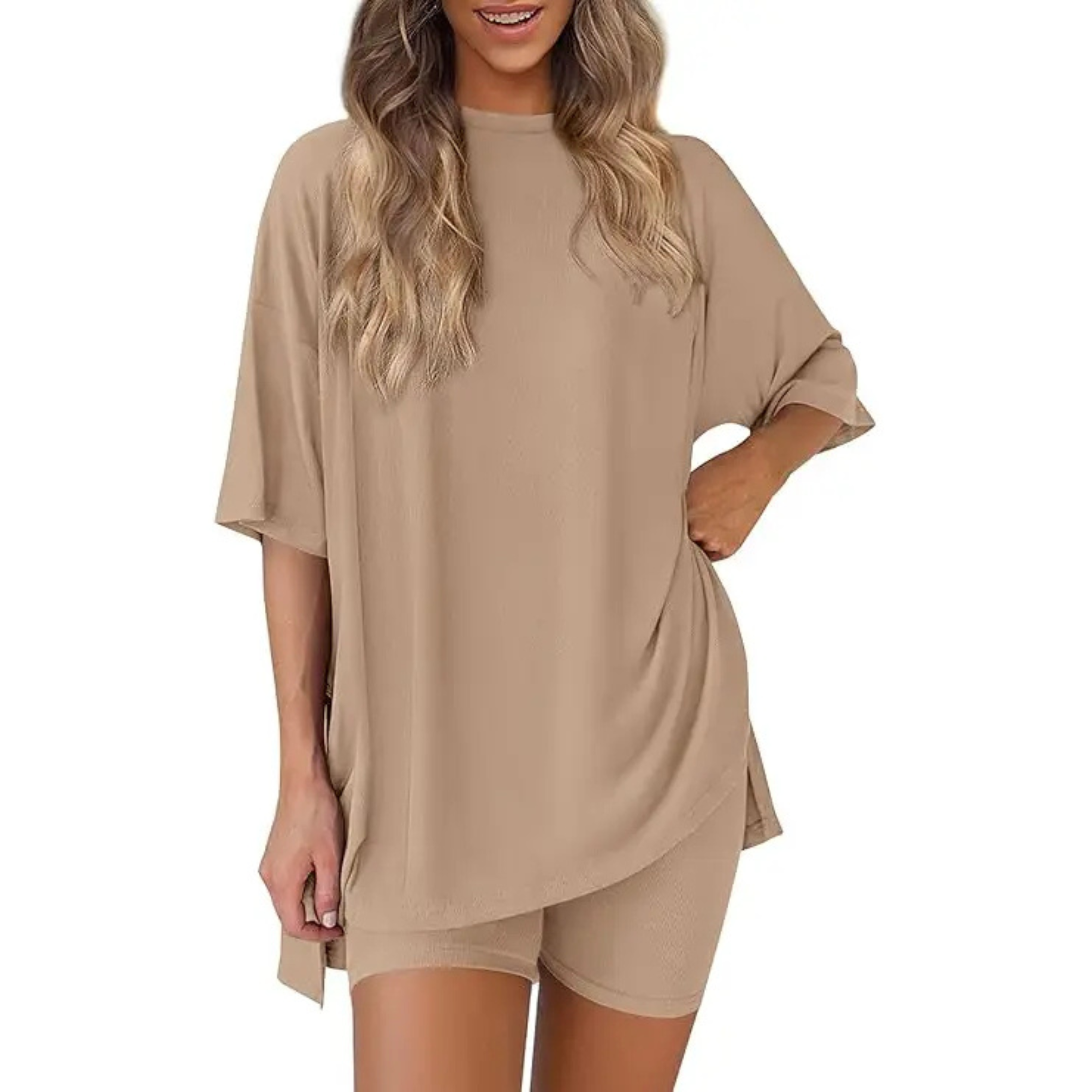 Oversized Top And Shorts Two Piece Lounge Set For Women - Image 10