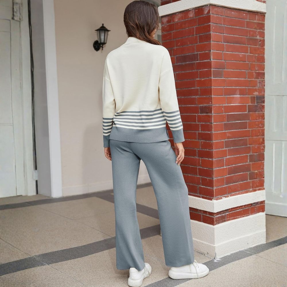 Two Piece Lounge Sets For Women With Knitted Pullover Sweater And Matching Pants - Image 21