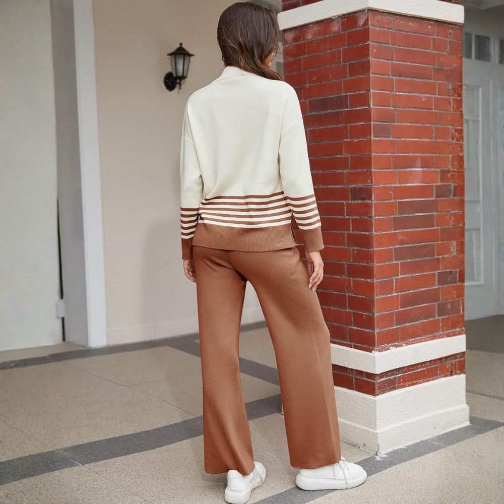 Two Piece Lounge Sets For Women With Knitted Pullover Sweater And Matching Pants - Image 11
