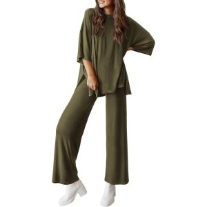 Two Piece Lounge Sets For Women With Loose Fit Top And Matching Pants